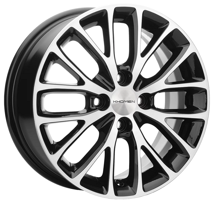R15 4x100 6J ET46 D54,1 Khomen KHW1506 (Kia Rio II) Black-FP