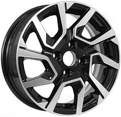 Диск R14 4x100 5,5J ET40 D60,1 KDW KD1420 (КС1090-03) Black_Front_Polished