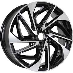 Диск R18 5x112 7J ET43 D57,1 KDW KD1810 (ZV 18_Tiguan) (КС883) Black Front Polished