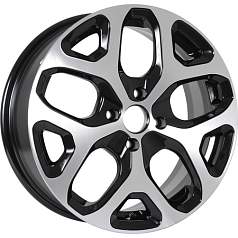 Диск R16 4x100 6,5J ET50 D60,1 KDW KD1637 (ZV 16_Vesta) (КС869) Black Front Polished