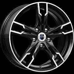Диск R17 5x108 7J ET50 63,35 K&K Солар (КС875) алмаз черный SK